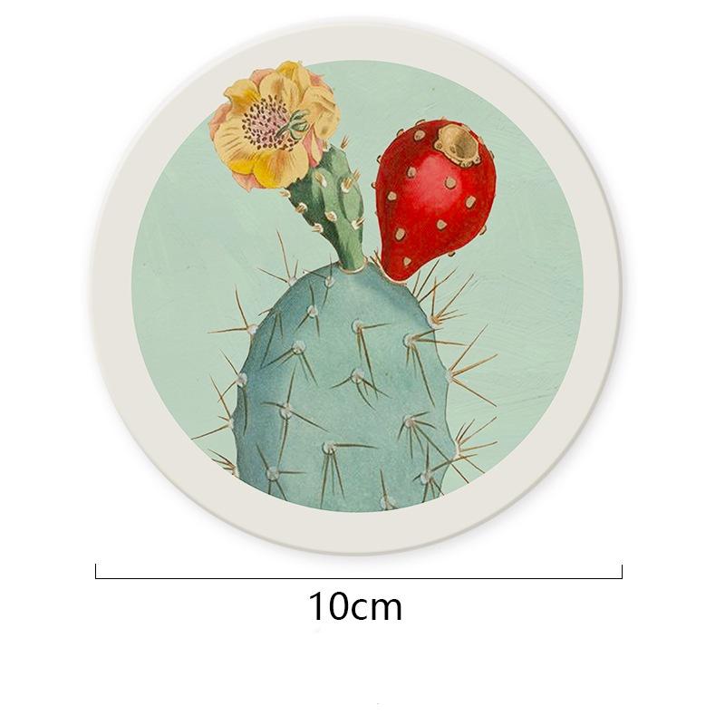 Креативные подставки с растительным узором из диатомовой земли, абсорбирующие, с теплоизоляцией, износостойкие, повседневные предметы первой необходимости, домашняя подставка