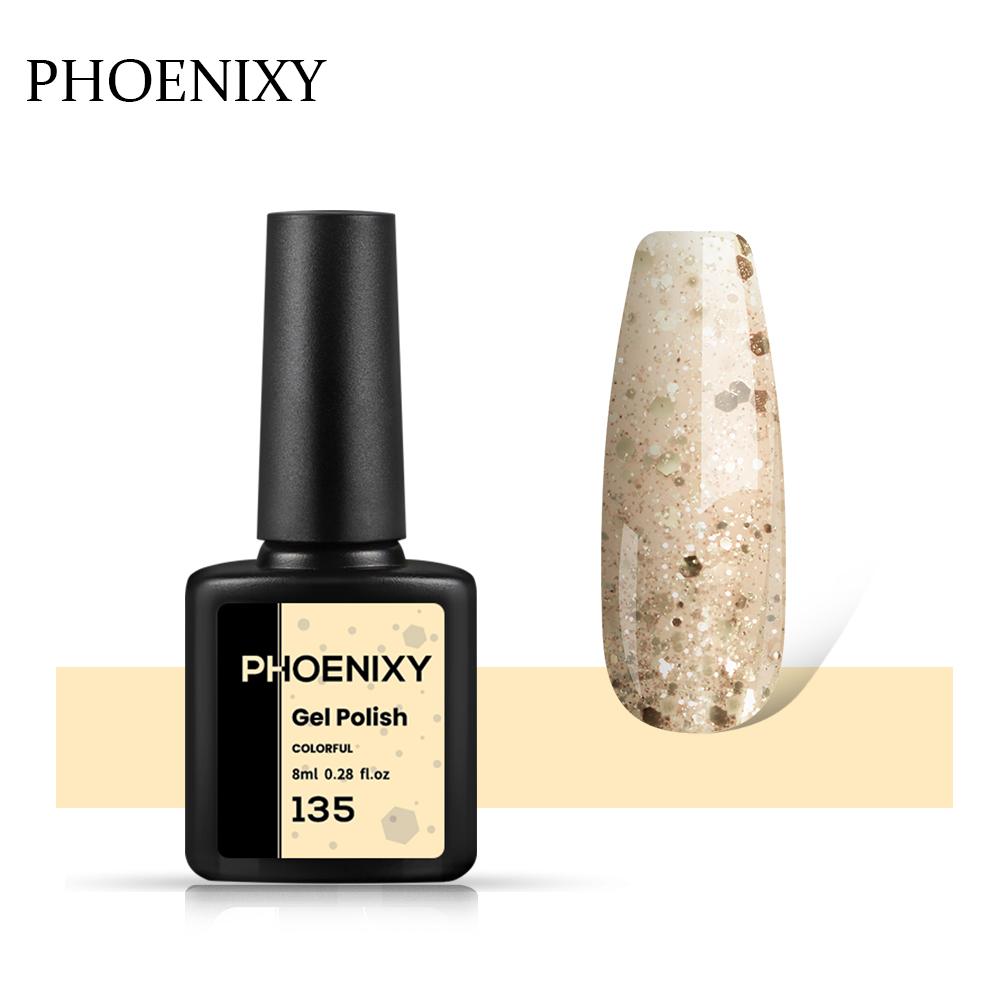 PHOENIXY, 60 цветов, гель-лак для ногтей, долговечный гель-лак, верхнее базовое покрытие, полуперманентный гель-лак, дизайн ногтей «сделай сам»
