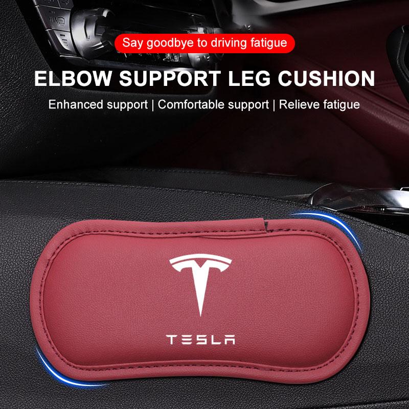 1 шт. Кожаная автомобильная подушка, автомобильная накладка для коленей, эластичная подушка для ног из пены с памятью для Tesla Model 3 Model S Model X Model Y Roadster