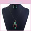 Retro Geometric Alloy Necklace And Earring Pair With Electroplated Finish For Men And Women