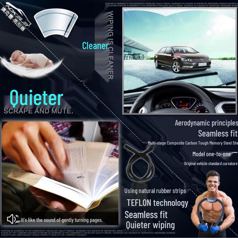 Совместимые дворники для Volkswagen Sagitar, Lavida, POLO, Tiguan, New Bora, Golf 7 - Бескаркасные Оригинальные