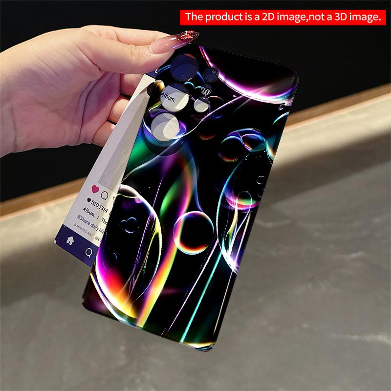 2DFlat Samsung phone case Rainbow Bubbles Neon Glow Applicable to Galaxy S23 S24 S25ULTRA S26 A12 A14 A15 A16 A54 A55