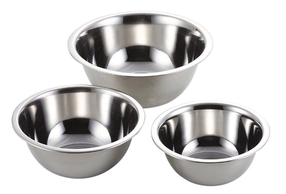Pearl Metal Stainless Steel Bowls, 3-Piece Set, 16, 18, and 22cm, LaLa Shine, H-5371