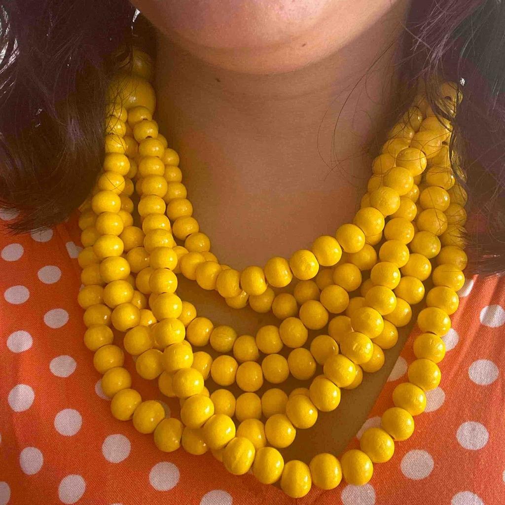 Модное универсальное ожерелье из деревянных бусин ручной работы в стиле ретро, многослойная персонализированная креативная цепочка на шею