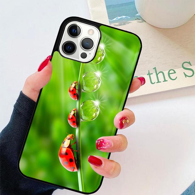 Осень 11 Цветных Божьих Коровок Чехол для Телефона Cover для iPhone 17 Air 16 16e 15 12 11 13 14 Pro Max Apple Plus Coque