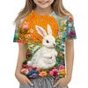Детская модная повседневная футболка с коротким рукавом и принтом в виде Пасхи и круглым вырезом