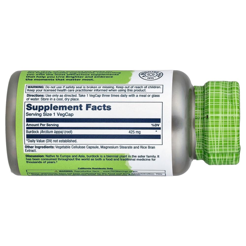iHerb Solaray True Herbs Burdock 425mg Veggie Capsules 100 Count