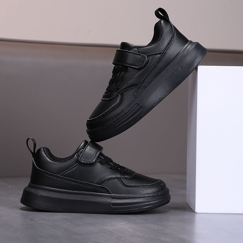 Classmates Children's New Spring and Autumn Boys' Middle and Older Children's Board Shoes Elementary School Shoes Small Leather Shoes Black Girls' Sn