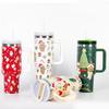 40oz Stainless Steel Thermos Bottles with Straw Christmas Series Insulated Water Bottle Keep Heat Cold Drink Mugs Cup Xmas Gift