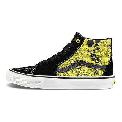 Майк Джильотти x Губка Боб Квадратные Штаны x Skate Sk8-Hi Черно-желтые Унисекс Кроссовки VN0A5FCCZAU