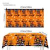 Halloween Fright Night Tablecloth: Pumpkin Ghost Castle Design, Disposable PE Material