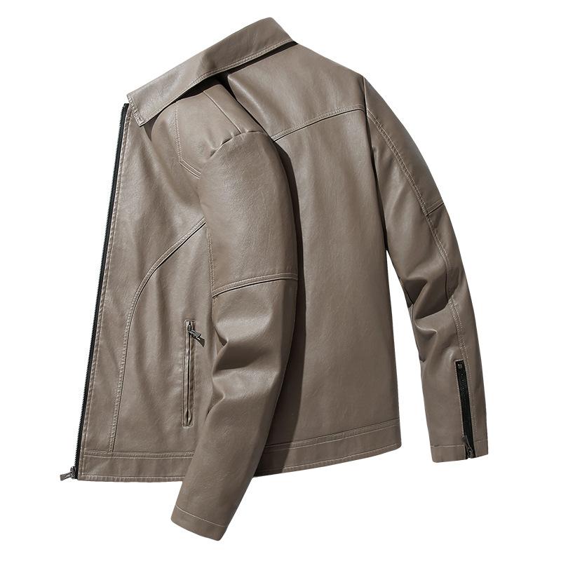 Мужская кожаная куртка с лацканами, мотоциклетная куртка, кожаная мужская свободная одноразовая молодежная мужская одежда