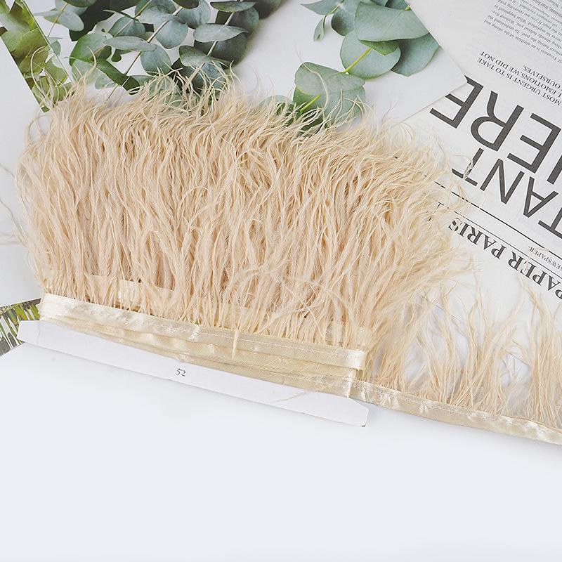 8-10Cm Ostrich Feather Wedding Dress Diy Performance Clothing Accessories Feather Tassel Including Webbing