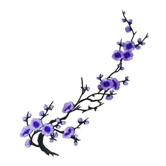 Floral Sewing Appliques for Bags Plum Blossom Patch, Embroidered Flower Patches, Iron on Clothing Backpacks Badges Apparel Jackets, DIY