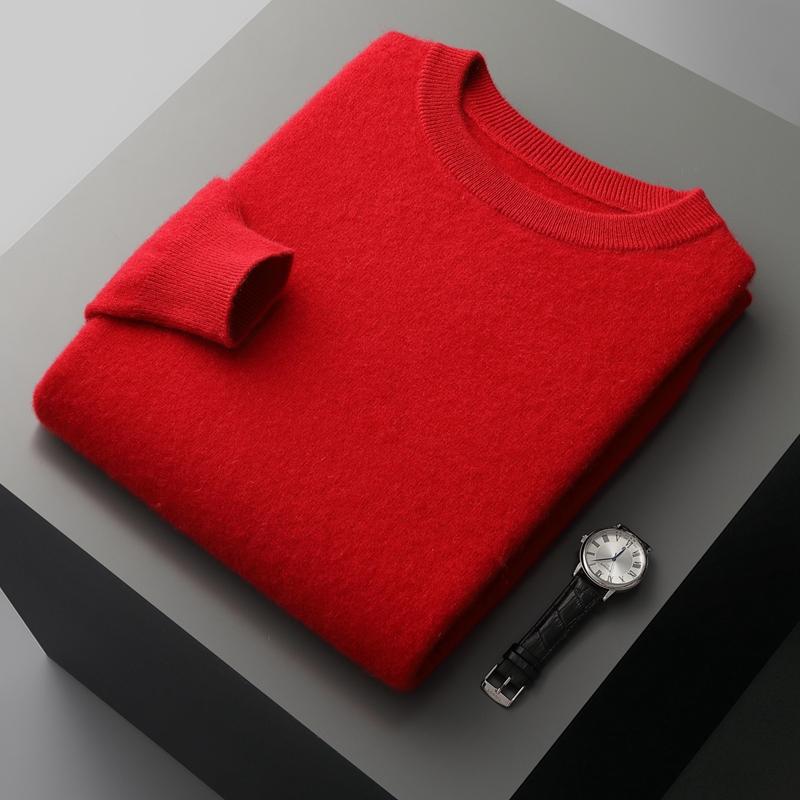 Мужской кашемировый свитер Qinghe Cashmere 30% Кашемир 70% Шерсть Мужской осенне-зимний кашемировый пуловер Мягкий и теплый