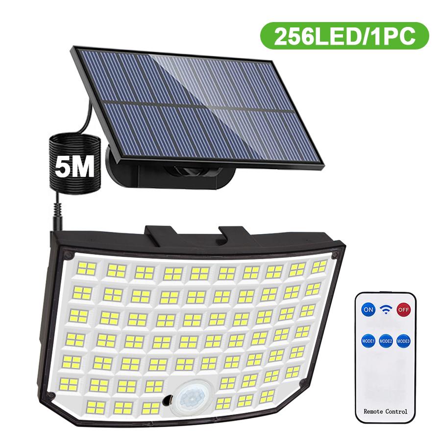 328/348 LED Solar Lights Outdoor Security Lights With Remote Control Motion Sensor Lights 270° Angle Flood Wall Lamp Waterproof