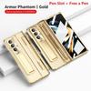 Слот для ручки Armor для Samsung Galaxy Z Fold 4 Fold 3 5g, чехол, стеклянный пленочный экран, прозрачная жесткая подставка, защитная крышка на петлях