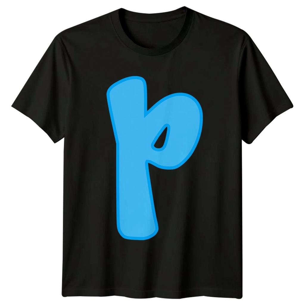 P Initial Letter Alphabets Mens T-Shirt Womens Tee Graphic Unisex Top