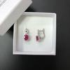 Bolaijewelry Classic Design Africa Ruby Clasp Earring Natural Precious Gemstone 925 Sterling Silver Jewelry for Women Lady Nice Gift