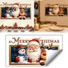 Decorative Window Clings for Holidays Christmas Wall Stickers, Santa Claus Reindeer And Snowman Decals with Photo Frame PVC Stickers Design, Removable