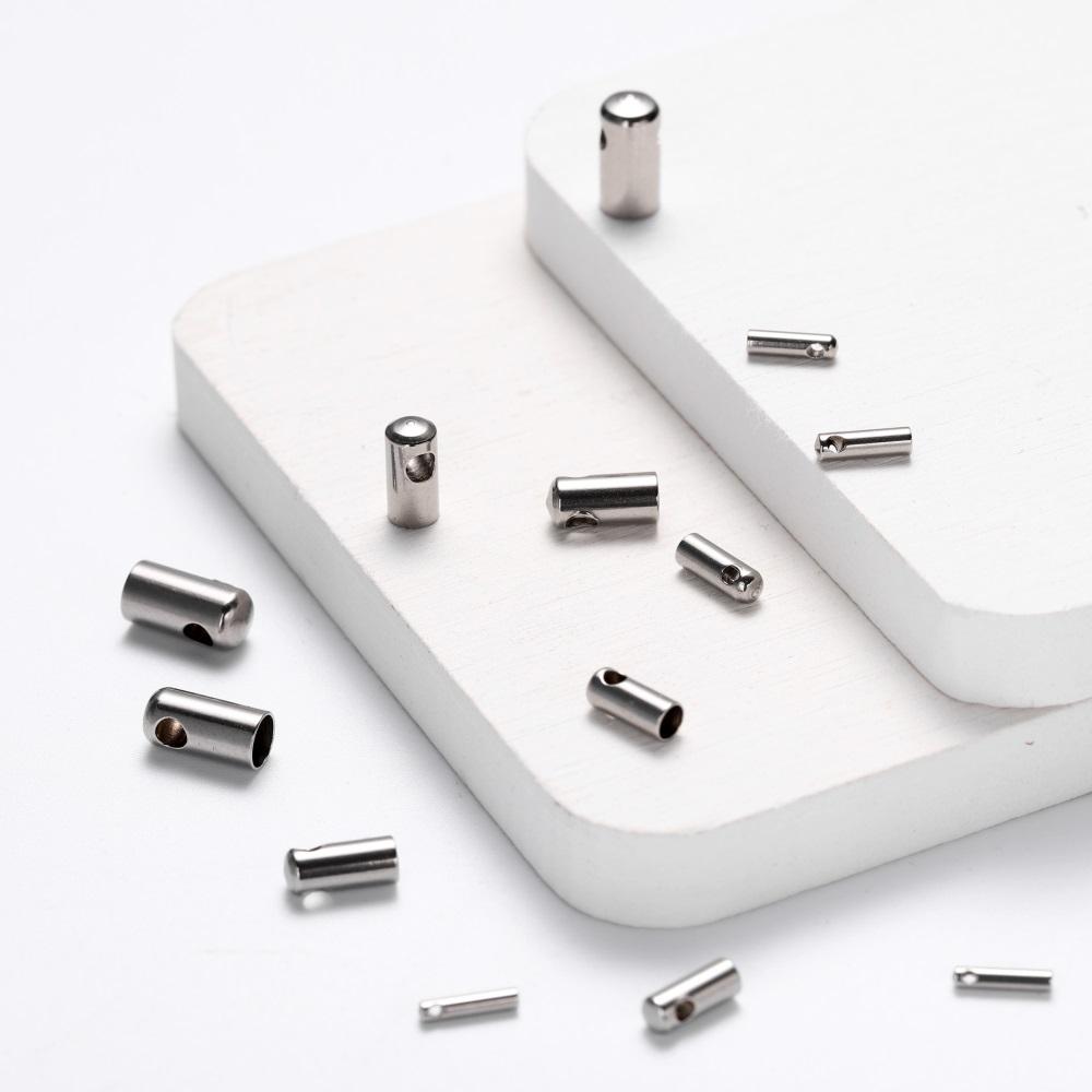 10 шт./лот, кожаный шнур из нержавеющей стали, застежка, золотой обжимной наконечник, концевые колпачки, разъемы для DIY, ожерелье, браслет, принадлежности для изготовления ювелирных изделий