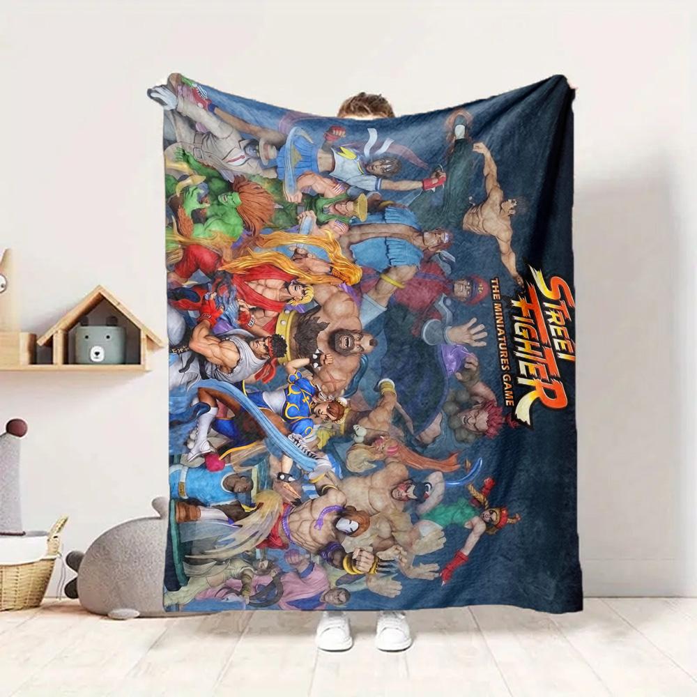 Street Fighter Flannel Blanket Throw Blanket Soft Warm Sofa Bed Camping Car home Decor Unique Christmas Gift C9301272