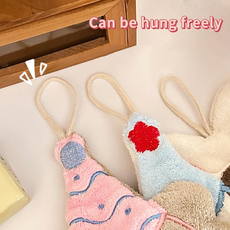 Милое мультяшное полотенце с животными, подвесное, для кухни, для рук, утолщенная салфетка, абсорбирующее, с петлей для подвешивания, принадлежности для ванной комнаты