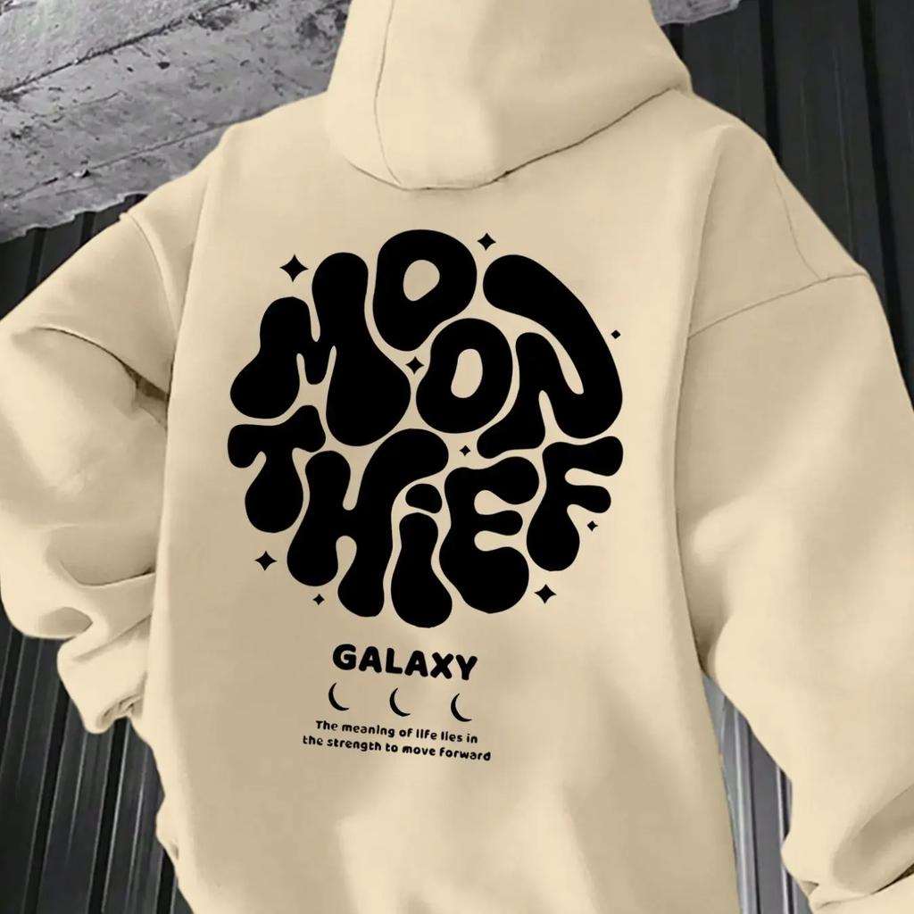Autumn and winter and wo hooded long sleeved hoodie, moon thief galaxy printed fabric soft and comfortable