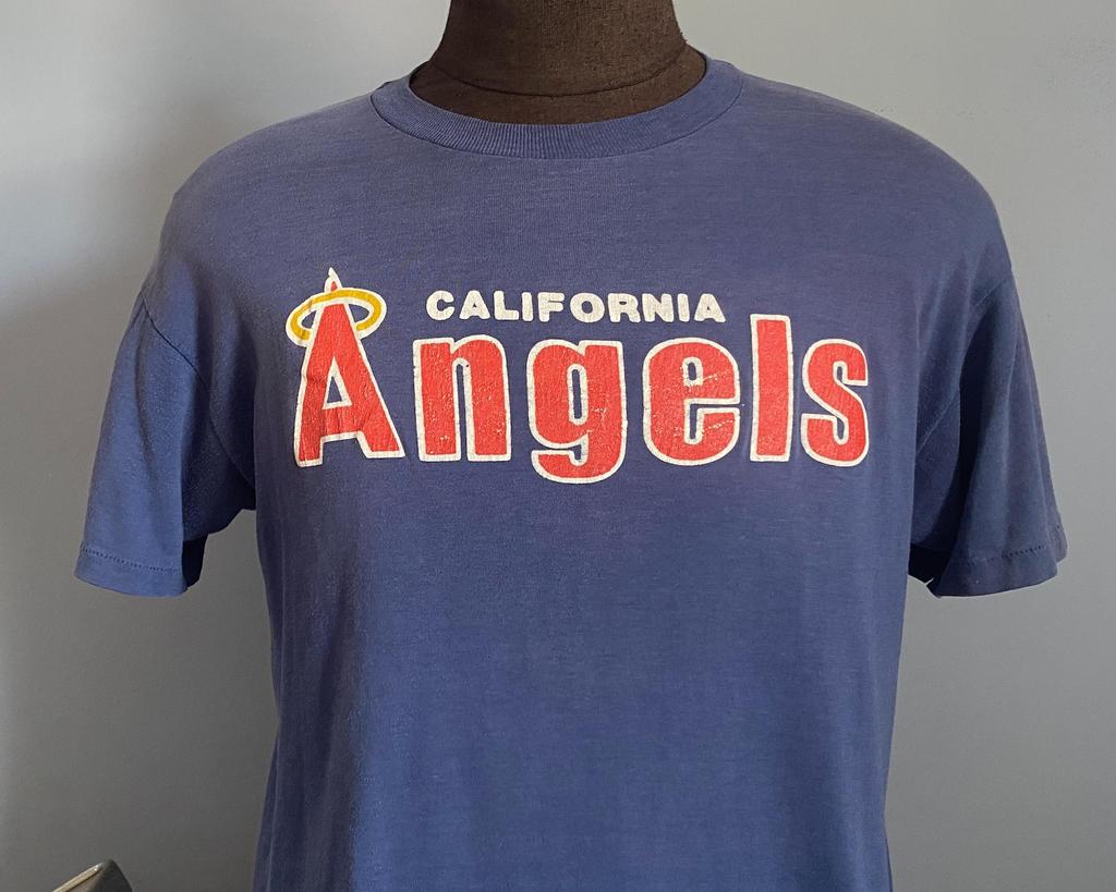 80s Vintage California Angels Los Angeles Anaheim mlb baseball T-Shirt - LARGE