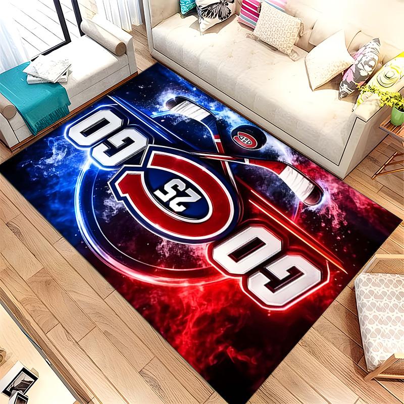 Montreal Canadiens (19) Rug Suitable For Living Rooms Bedrooms Computer Rooms Dining Areas And Placement Under Tables And Chairs Also An Ideal Choice