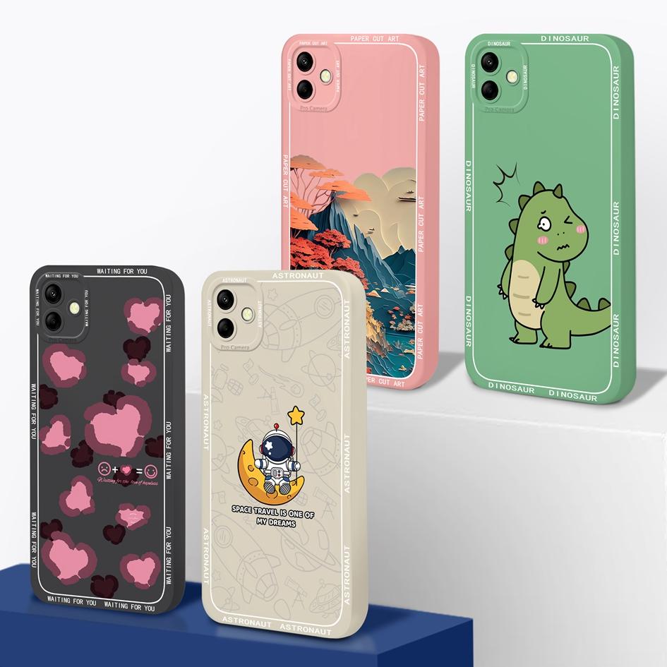 Для Samsung Galaxy A04 A04E M04 M 04 чехол для телефона Роскошный модный мягкий жидкий силикон квадратный протектор экрана сумка для телефона матовый для Samsung бампер