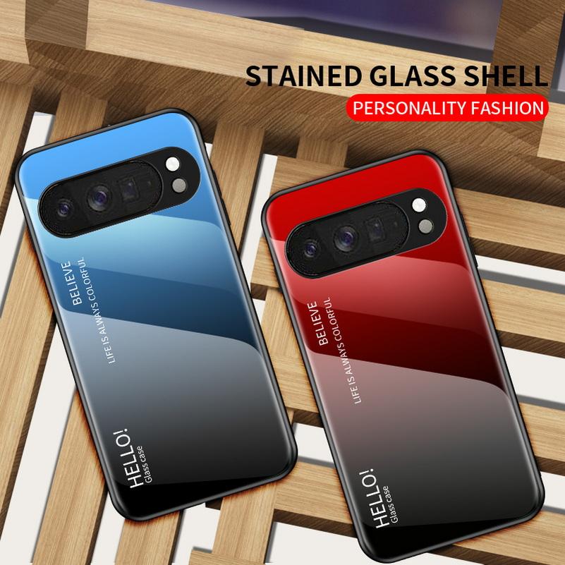 Защитный чехол из градиентного закаленного стекла для Google Pixel10 Pro XL Pixel 10 pro 10 9a 9 Pro 8A 8 Pro 7A 7 Pro 6A 6 Pro Глянцевая крышка