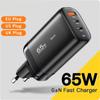 65 Вт USB Type C зарядное устройство для ноутбука PPS 45 Вт 25 Вт быстрая зарядка для Samsung QC3.0 PD3.0 для iPhone16 15 14 13 Pro Phone Chargers