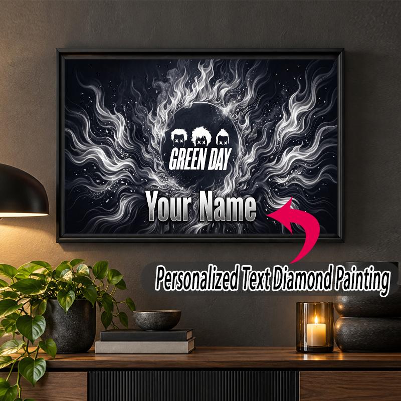 Green Day Custom Name Text 5D Diamond Painting Kit DIY Full Drill Diamond Art Decoration