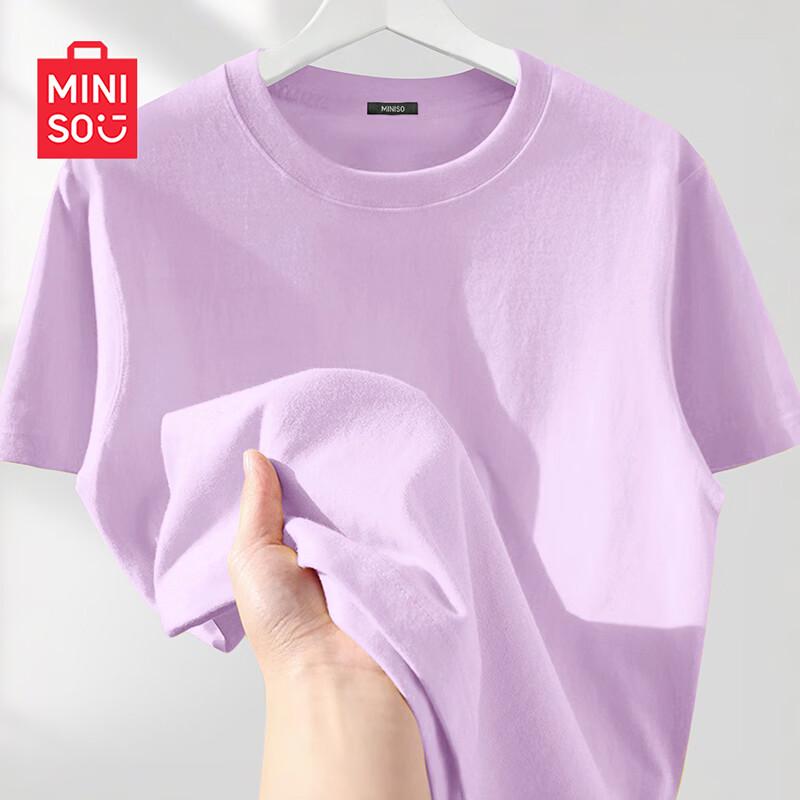 MINISO Женская свободная хлопковая футболка с коротким рукавом