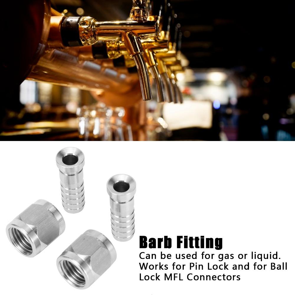 4pcs Stainless Steel Barb Fitting Set 8mm Barb Hose Swivel Nut Convenient Swivel Nut Barb  Home Brew