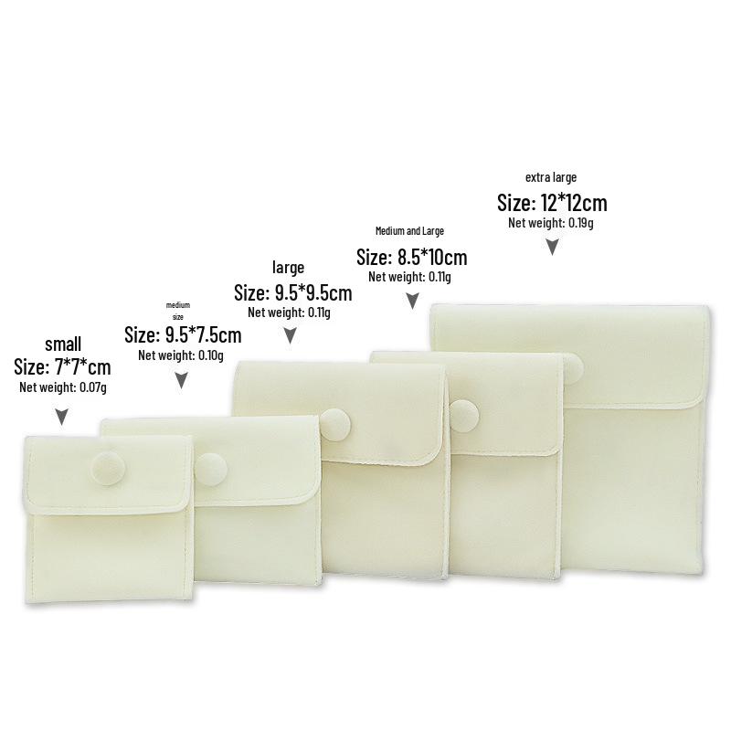 Velvet Snap Button Jewelry Pouch for Rings, Bracelets & Necklaces