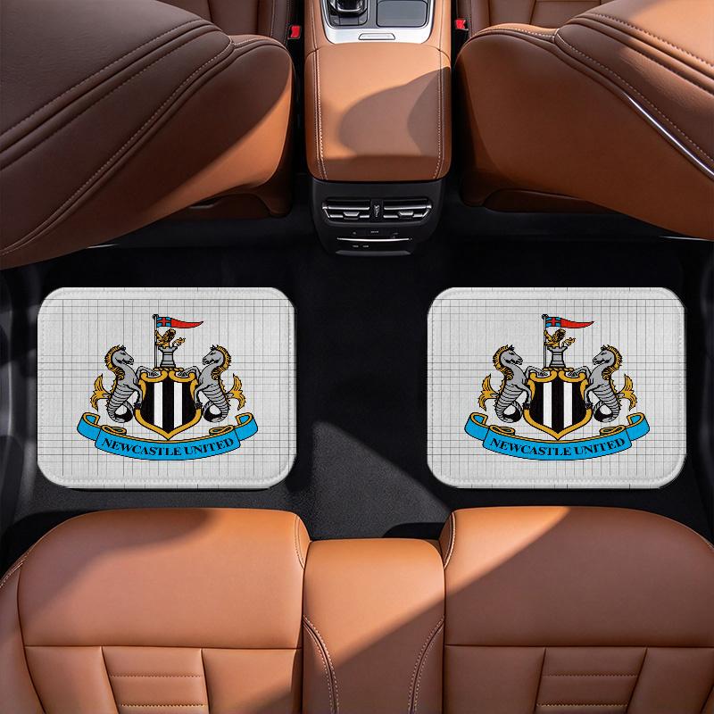 Newcastle United F.C Pattern Black Car Floor Mats Full Car Mats, XPE Non-Slip And Wear-Resistant Mats Suitable for SUV Interiors