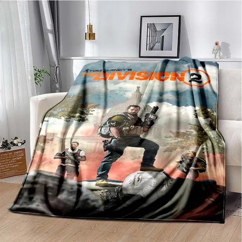D The Division Flannel Blanket Gamers Soft Warm Plush Throw Blanket for Bedroom Living Room Sofa Bed Picnic Blanket Boys Gift