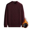 Men's Casual Round-neck, Fleece And Thickened Warm Knitted Sweater, Men's Pullover Sweater