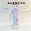 1PC Pastel Pink Floral 750ml Color Plastic Sports Water Bottle Leakproof Flip Straw Lid Suitable for Sports Office Home Use