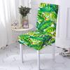 Tropical Plant Print Elastic Chair Cover Washable Green Series All Inclusive Dining Chair Cover Spandex For Restaurant Wedding