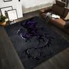 "Dark Purple Dragon with Wings Pattern Area Rug for Living Room Decor" Suitable for use as an anti-slip for living room bedroom sofas