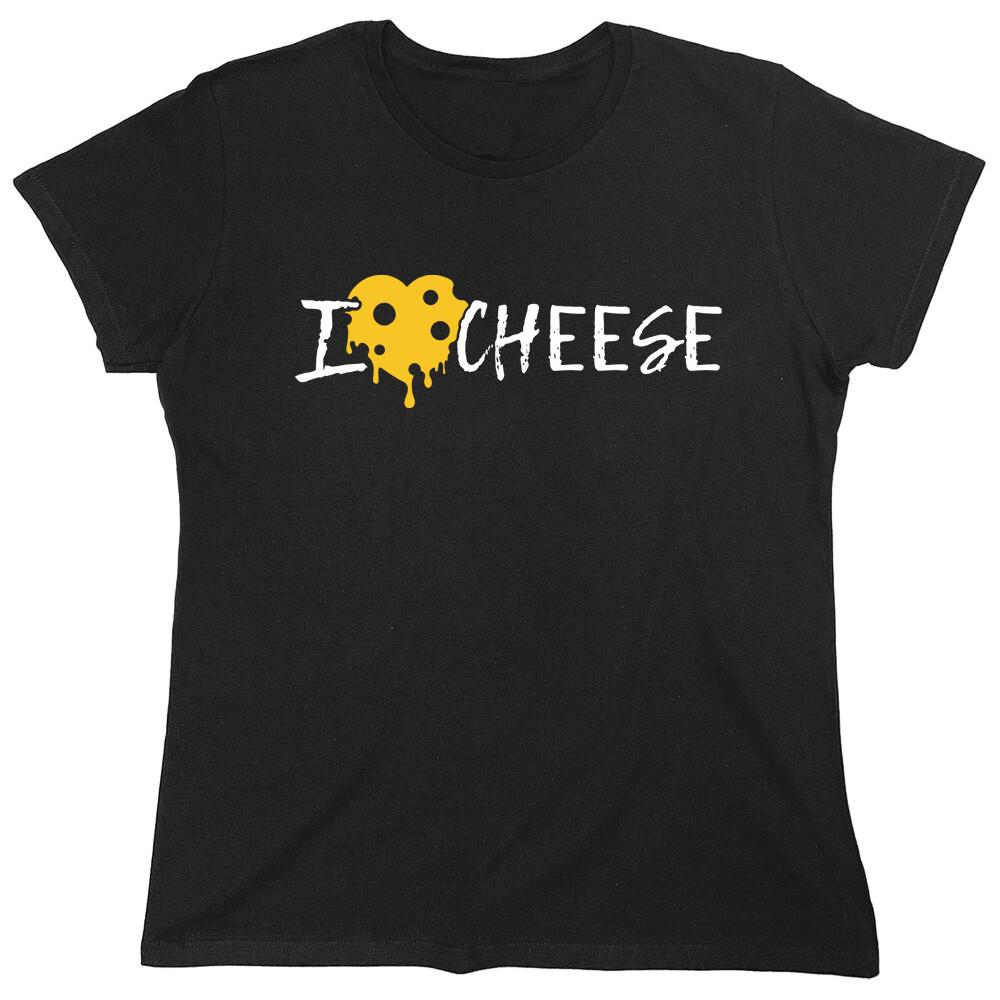 I Heart Cheese Sarcastic Novelty Graphics Funny Womens T-Shirt