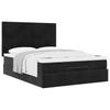 Ottoman Bed with Mattress Black 140x190 cm Velvet