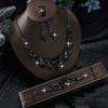 Свадебный набор украшений для невесты: блестящее колье, серьги, браслет, кольцо, Премиум