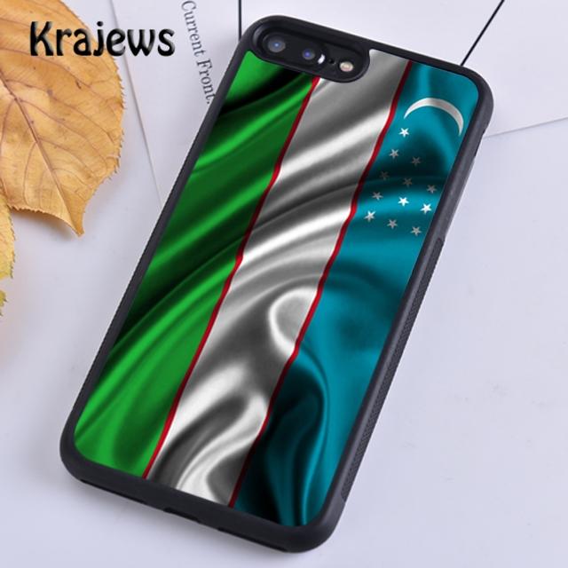 Krajews Чехол для телефона с флагом Узбекистана Для iPhone 17 Air 16 15 14 plus 11 12 13 pro max coque Оболочка Fundas