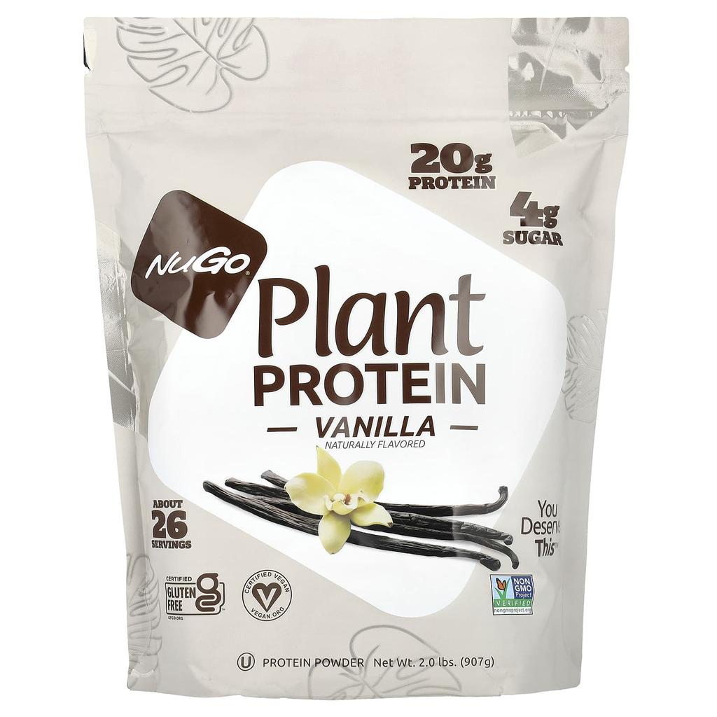 NuGo Nutrition Plant Protein, Vanilla, 2 Lb (907 G)