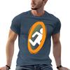 Portal 2 Video Game Funny Orange Teleport Tshirt Minimalist Plain Crew Neck Tshirt