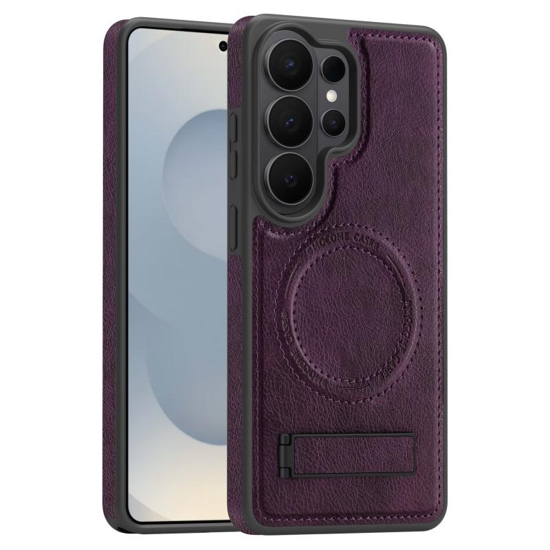 Ударопрочный Магнитный Кожаный Чехол Для Телефона Для Samsung Galaxy S23 S24 S25 S26 Plus Ultra FE Edge Невидимая Складная Крышка-Подставка